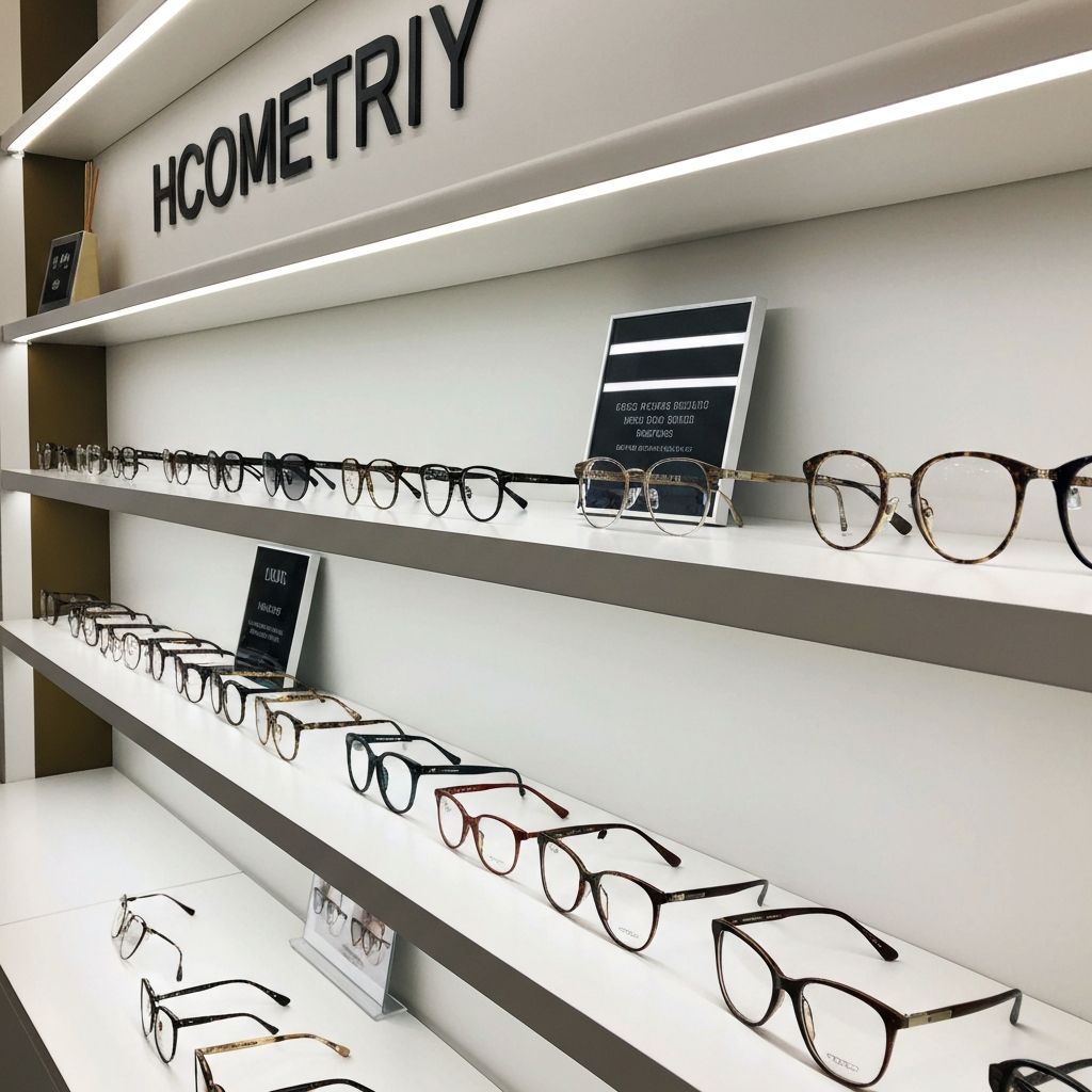 Stylish eyeglass frames display at Dream Eye Clinic optical shop